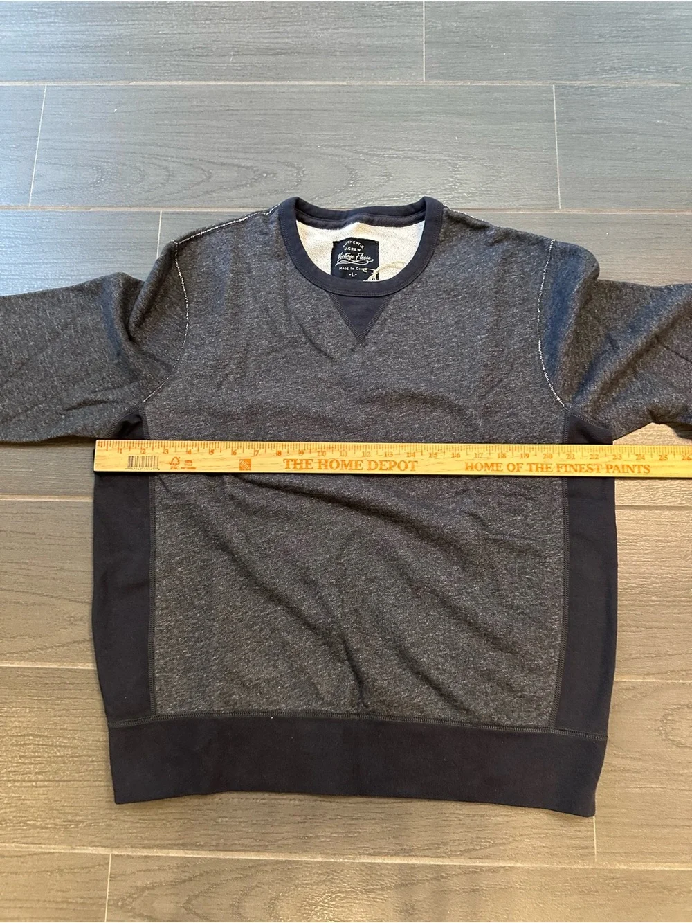 J. Crew Men’s Vintage Spring 2010 Crewneck Sueded Heather Dark Indigo Fleece